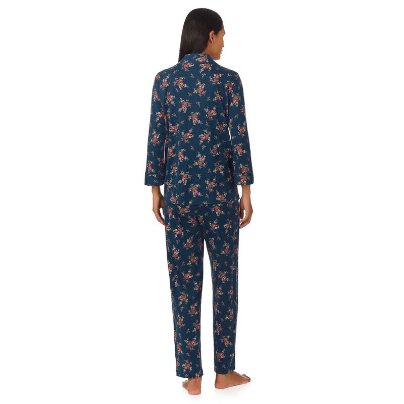 Lauren Ralph Lauren Classic Knits 3/4 Sleeve Notch Collar Pajama Set image number 4